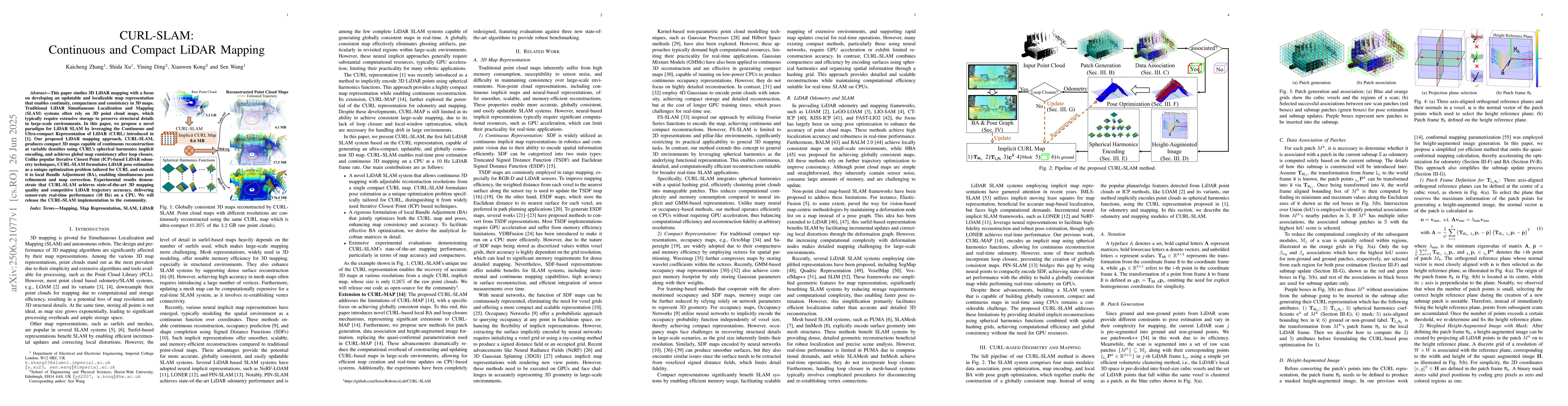 Thumbnail for CURL-SLAM: Continuous and Compact LiDAR Mapping