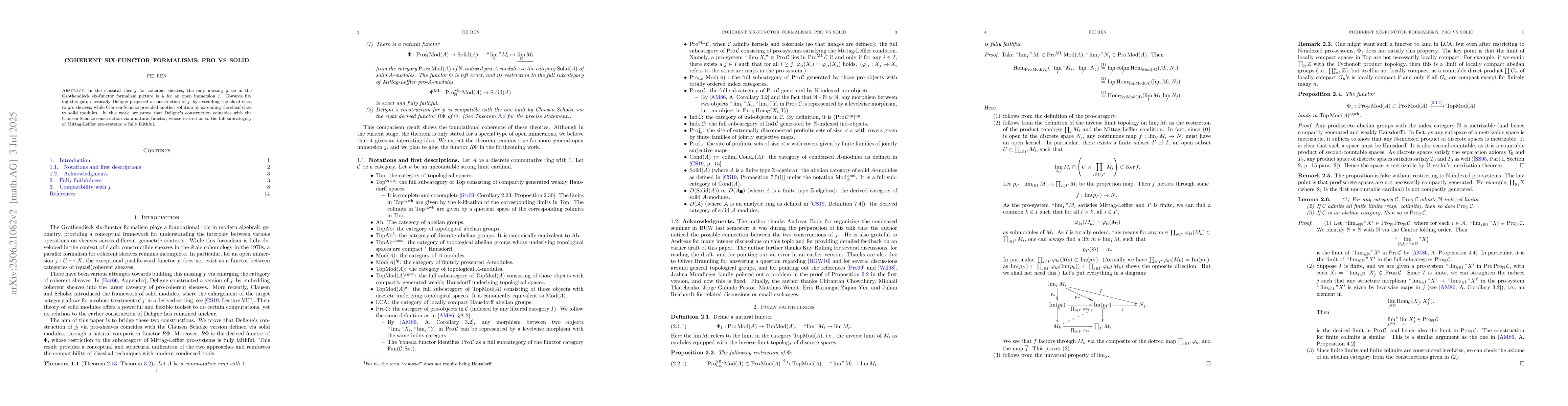Thumbnail for Coherent six-functor formalisms: Pro vs Solid