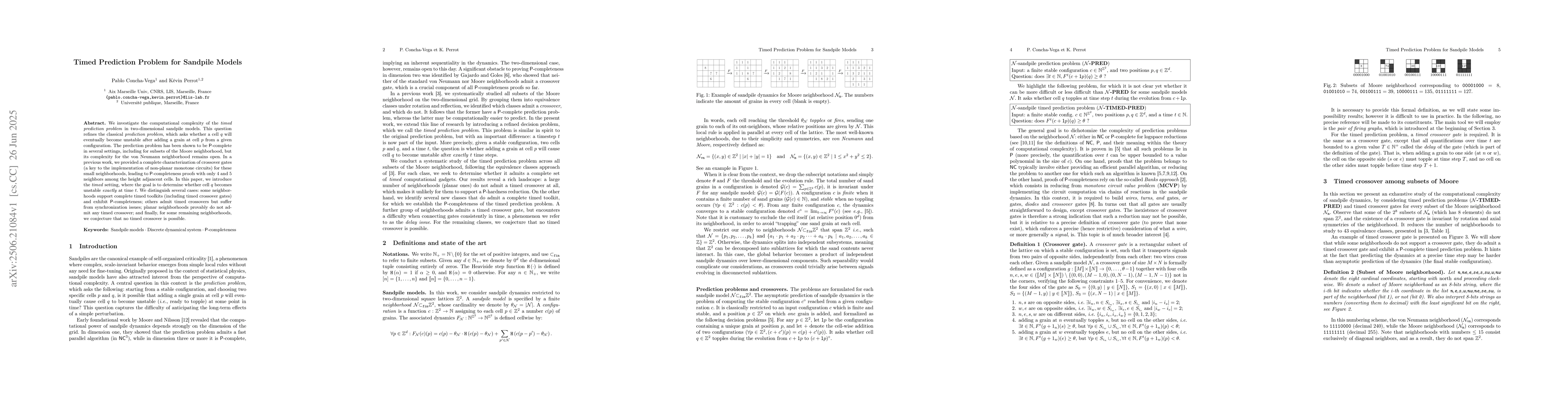 Thumbnail for Timed Prediction Problem for Sandpile Models