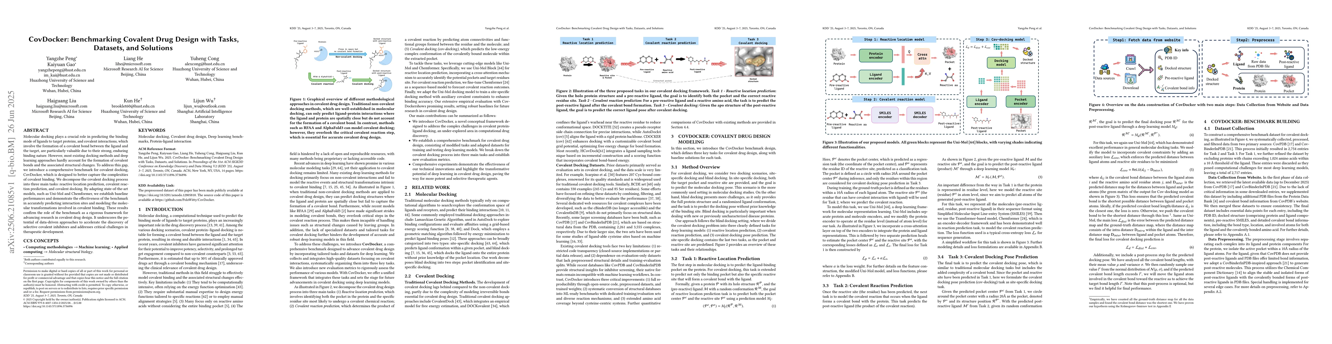 Thumbnail for CovDocker: Benchmarking Covalent Drug Design with Tasks, Datasets, and
  Solutions