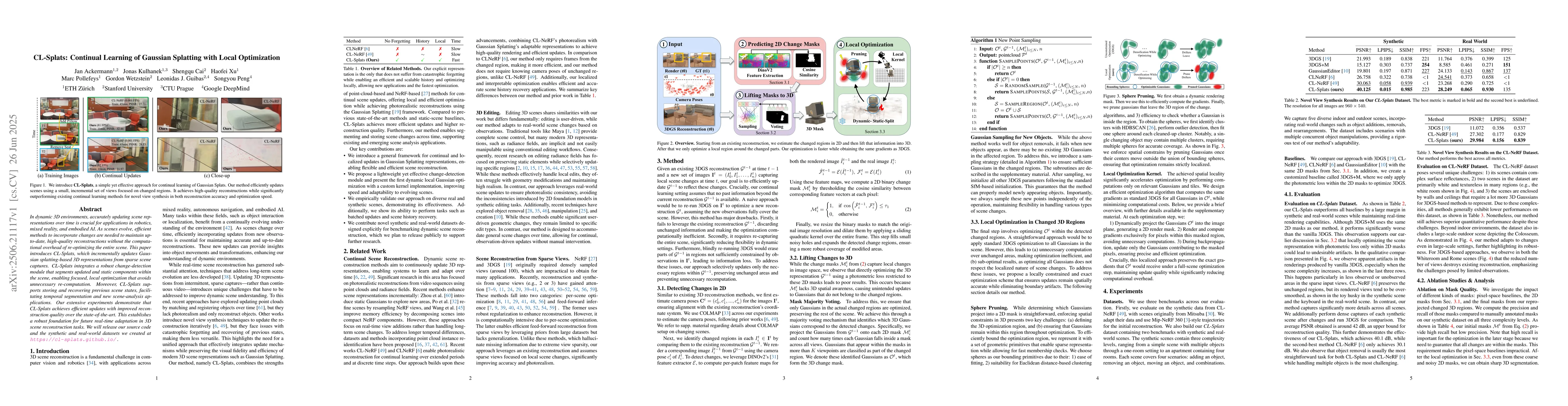Thumbnail for CL-Splats: Continual Learning of Gaussian Splatting with Local
  Optimization