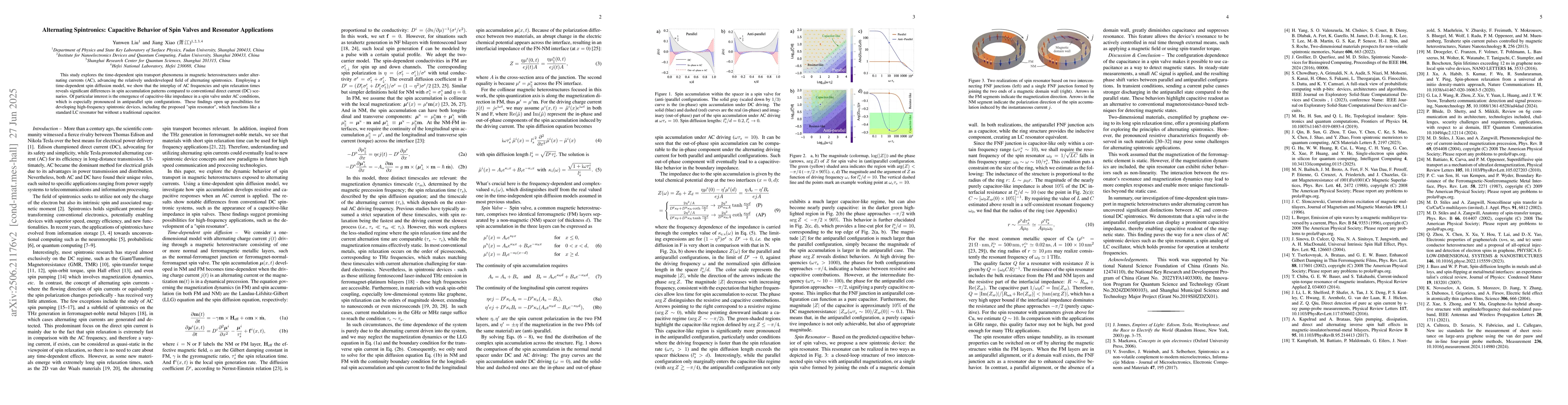 Thumbnail for AC-driven Spin Valves: Capacitive Behavior and Resonator Applications