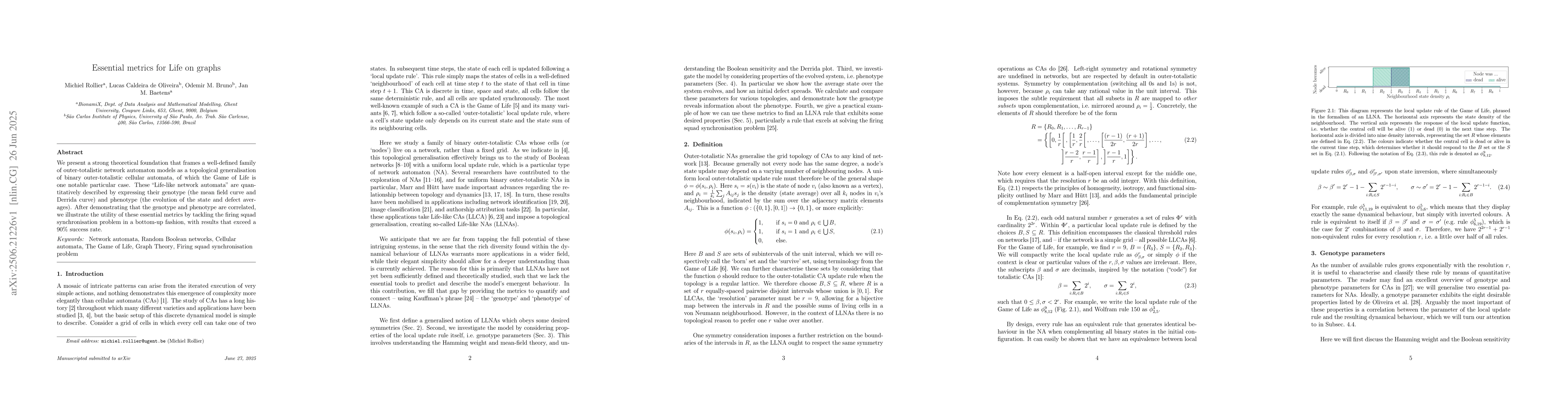Thumbnail for Essential metrics for Life on graphs
