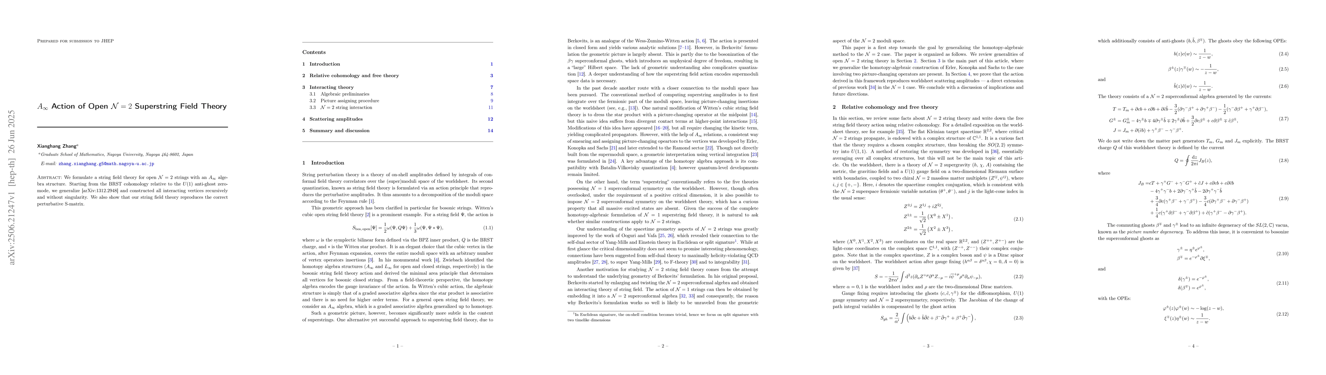 Thumbnail for A_infinity Action of Open N=2 Superstring Field Theory