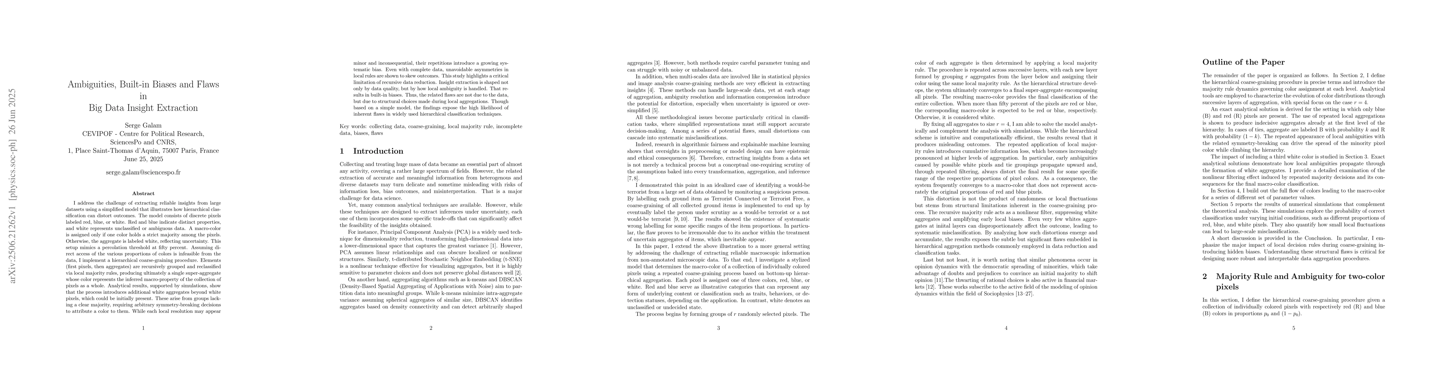 Thumbnail for Ambiguities, Built-in Biases and Flaws in Big Data Insight Extraction