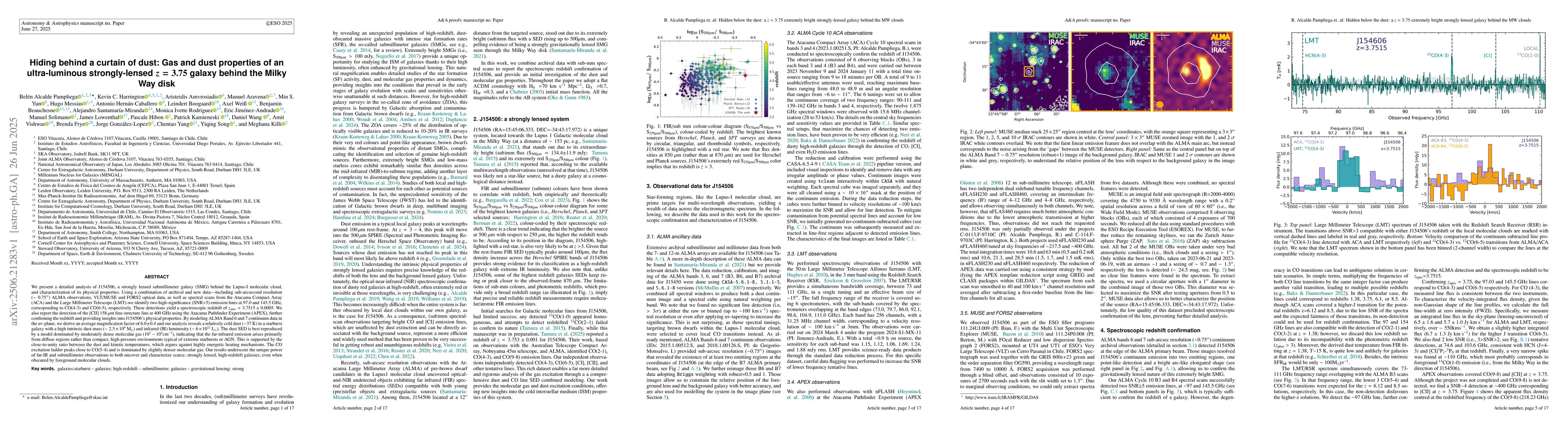 Thumbnail for Hiding behind a curtain of dust: Gas and dust properties of an
  ultra-luminous strongly-lensed z = 3.75 galaxy behind the Milky Way disk