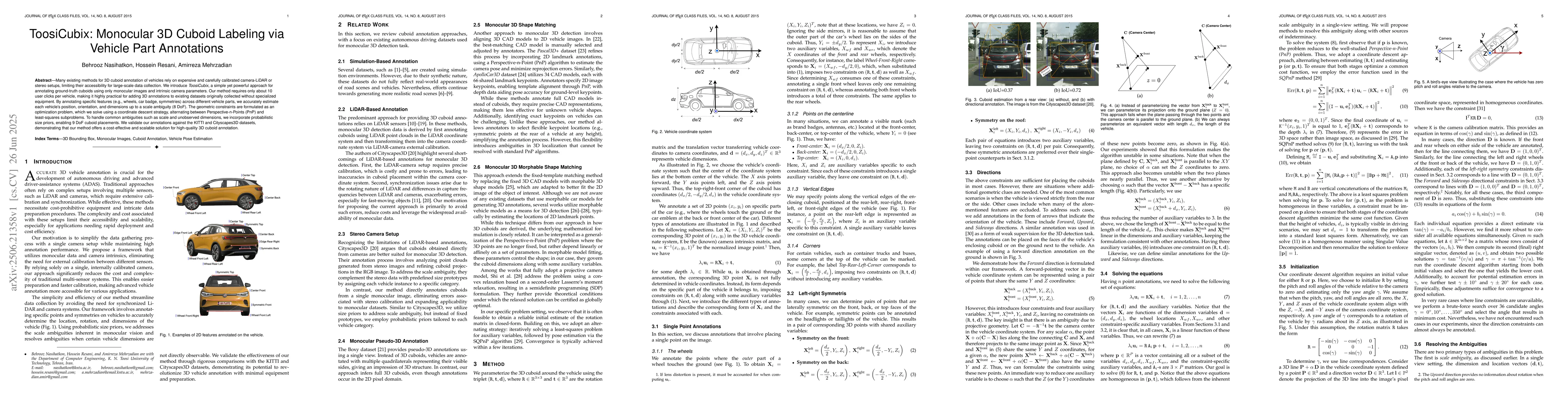 Thumbnail for ToosiCubix: Monocular 3D Cuboid Labeling via Vehicle Part Annotations