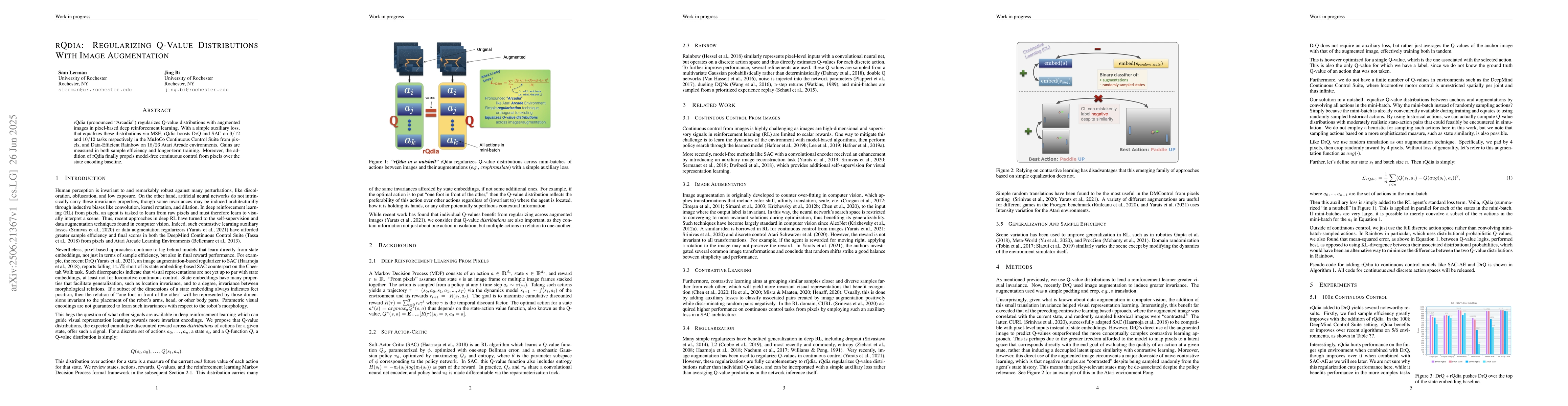 Thumbnail for rQdia: Regularizing Q-Value Distributions With Image Augmentation