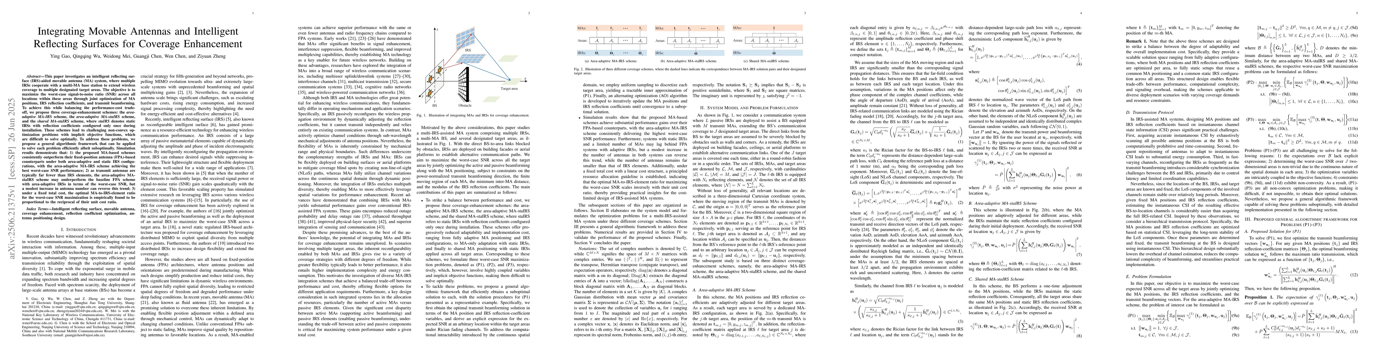 Thumbnail for Integrating Movable Antennas and Intelligent Reflecting Surfaces for
  Coverage Enhancement
