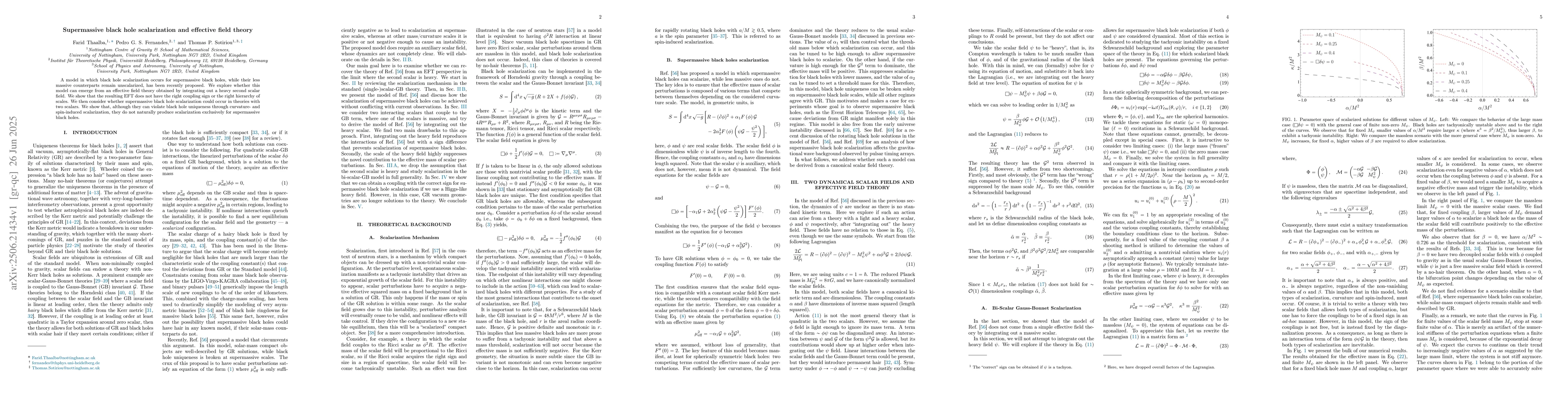 Thumbnail for Supermassive black hole scalarization and effective field theory