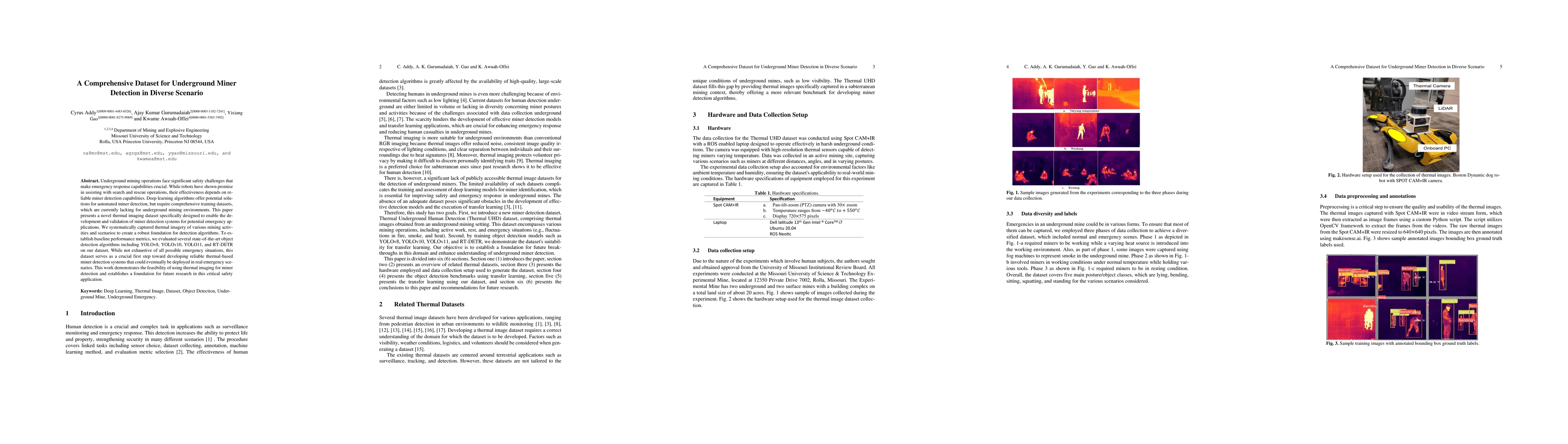Thumbnail for A Comprehensive Dataset for Underground Miner Detection in Diverse
  Scenario