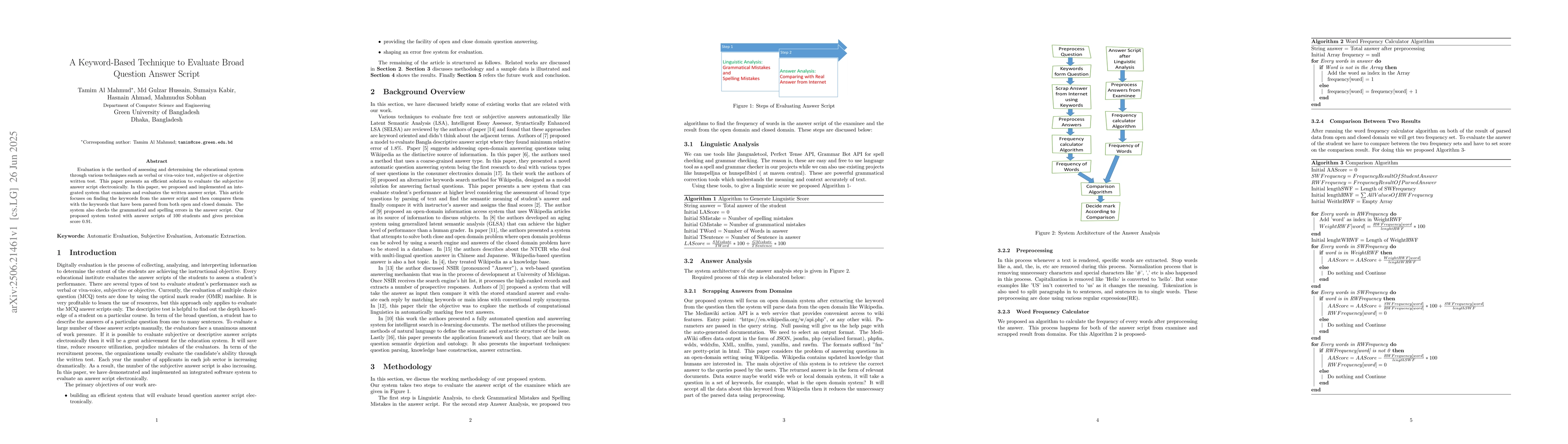 Thumbnail for A Keyword-Based Technique to Evaluate Broad Question Answer Script