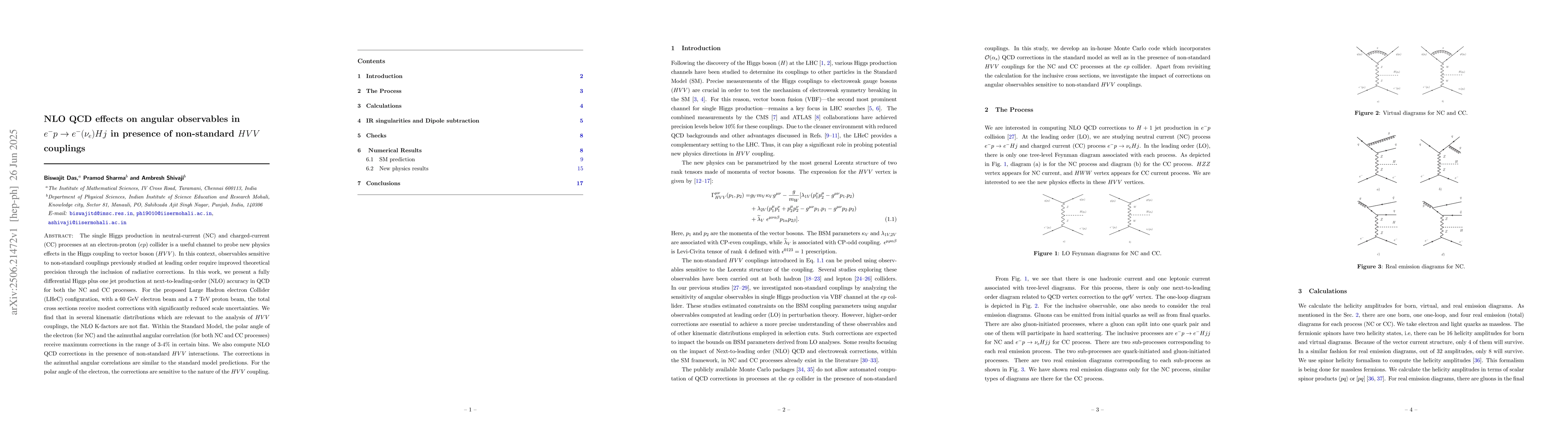 Thumbnail for NLO QCD effects on angular observables in $e^-p \to e^-(ν_e)Hj$ in
  presence of non-standard $HVV$ couplings