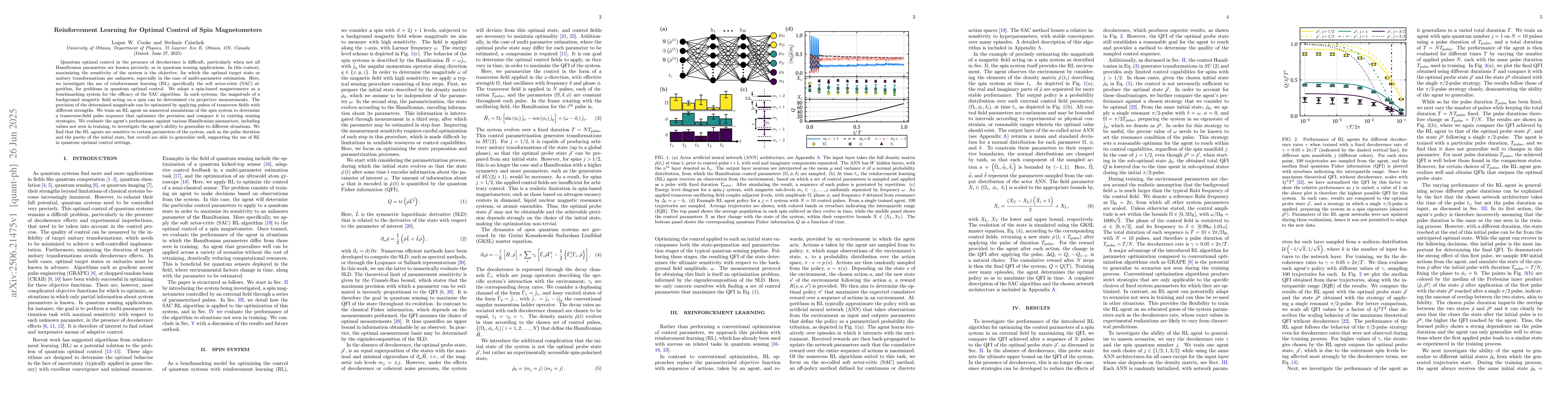 Thumbnail for Reinforcement Learning for Optimal Control of Spin Magnetometers