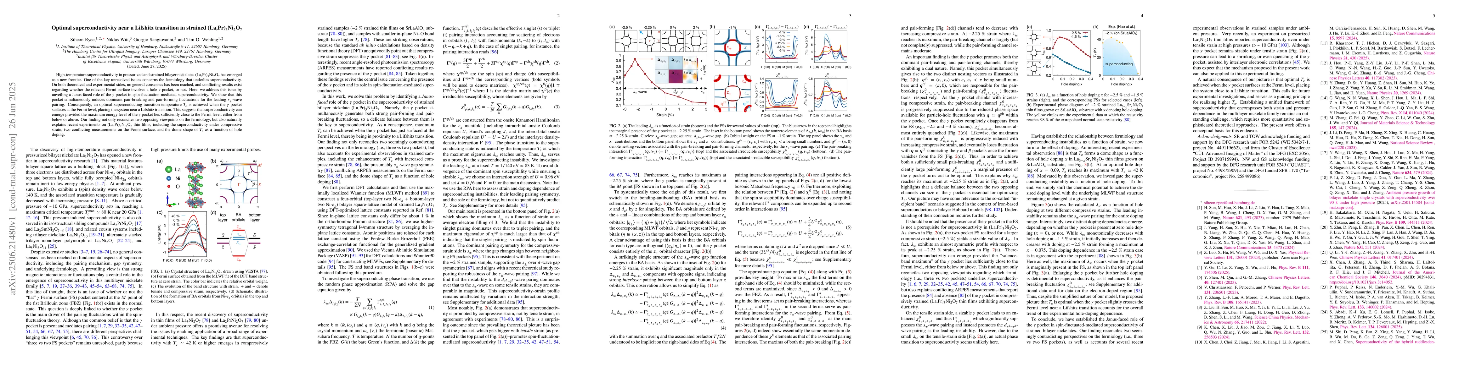 Thumbnail for Optimal superconductivity near a Lifshitz transition in strained
  (La,Pr)$_3$Ni$_2$O$_7$