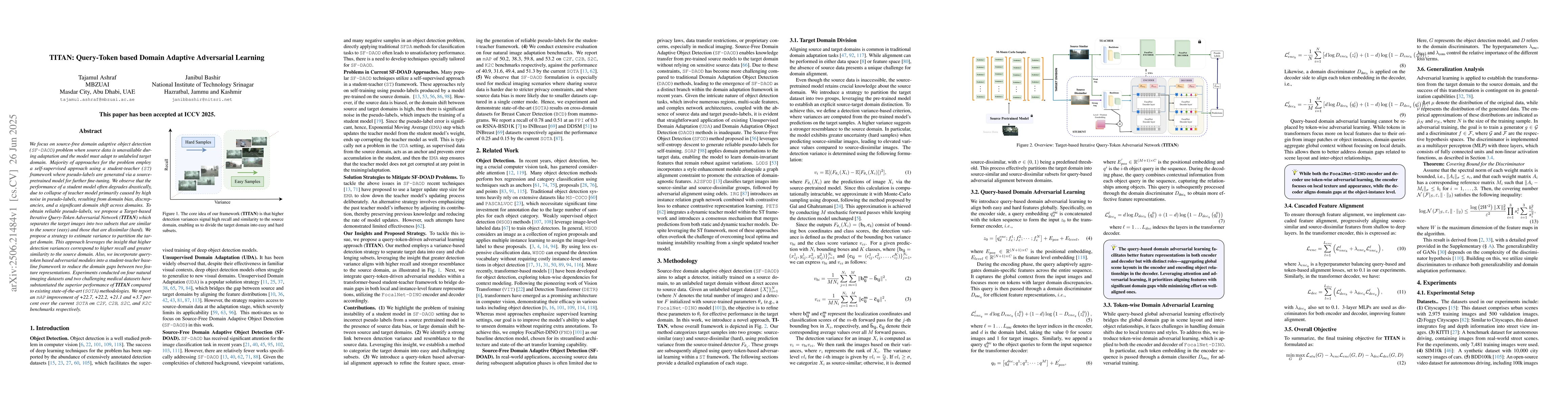 Thumbnail for TITAN: Query-Token based Domain Adaptive Adversarial Learning