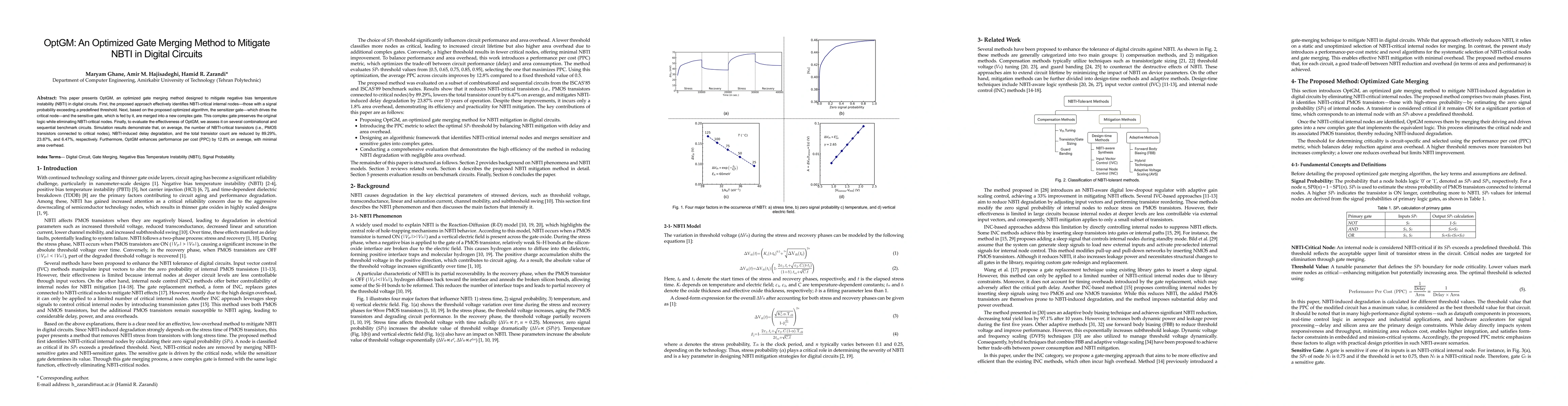 Thumbnail for OptGM: An Optimized Gate Merging Method to Mitigate NBTI in Digital
  Circuits