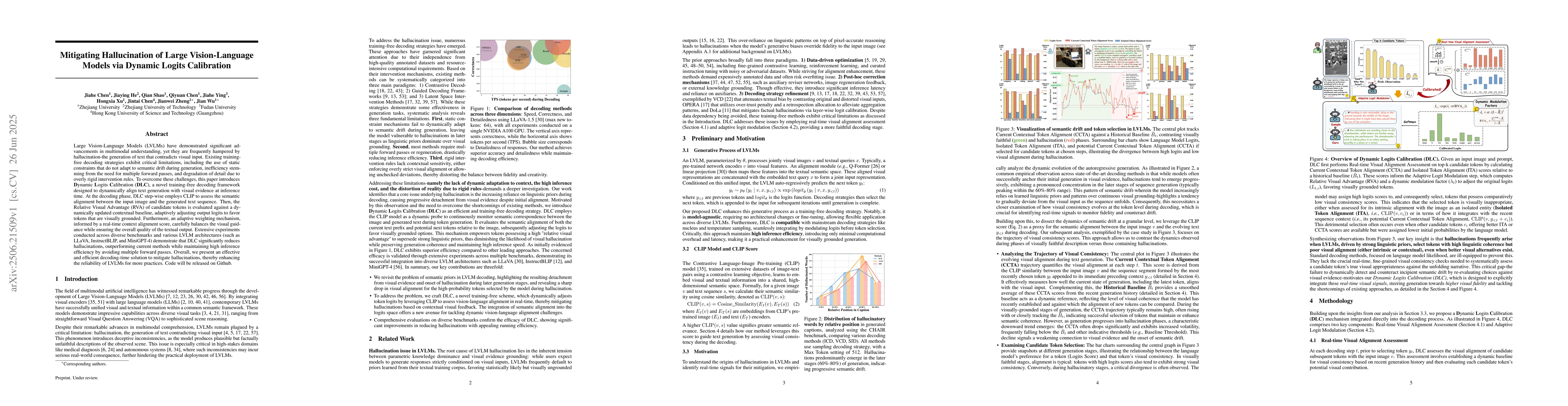 Thumbnail for Mitigating Hallucination of Large Vision-Language Models via Dynamic
  Logits Calibration
