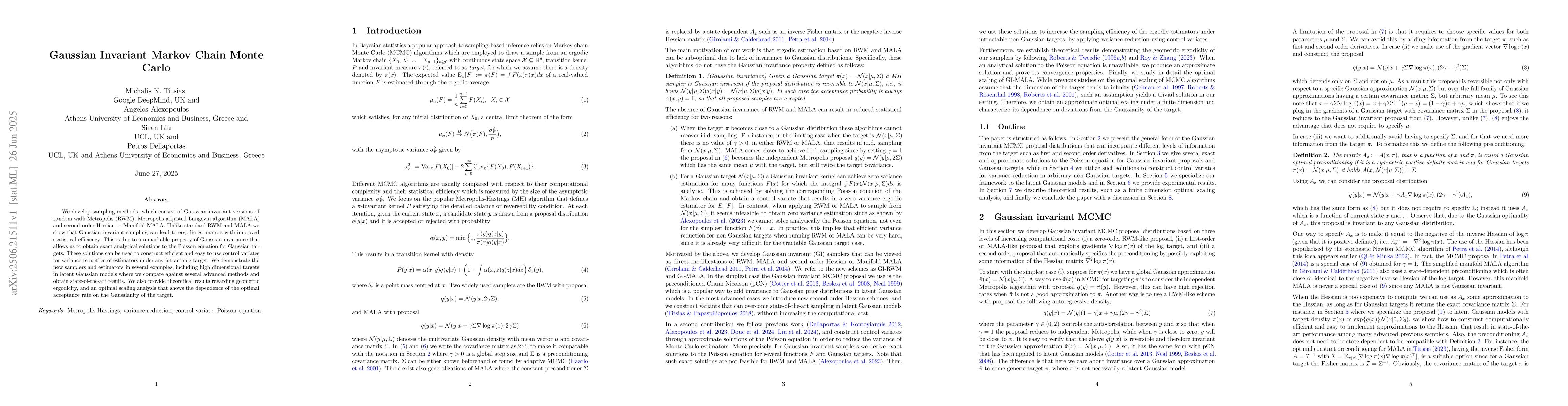 Thumbnail for Gaussian Invariant Markov Chain Monte Carlo