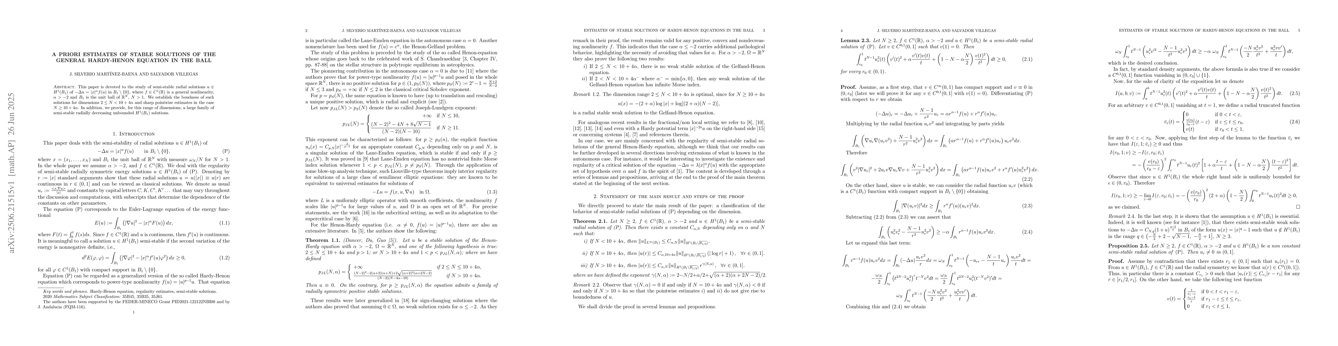 Thumbnail for A priori estimates of stable solutions of the general Hardy-Henon
  equation in the ball