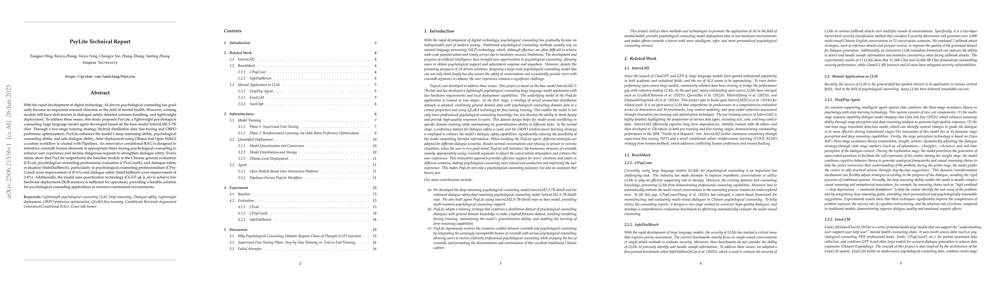 Thumbnail for PsyLite Technical Report