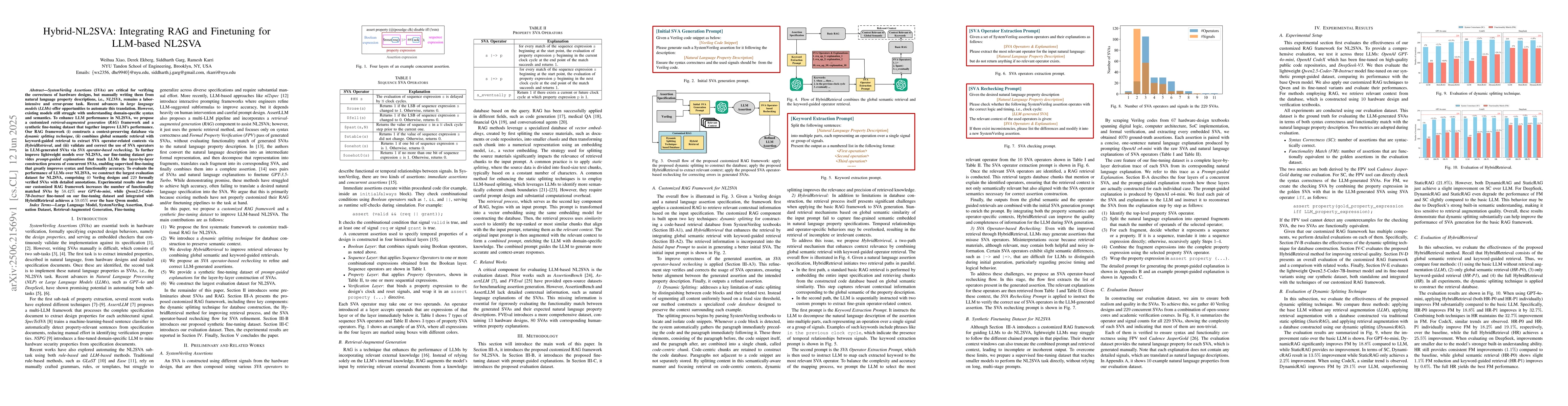 Thumbnail for Hybrid-NL2SVA: Integrating RAG and Finetuning for LLM-based NL2SVA