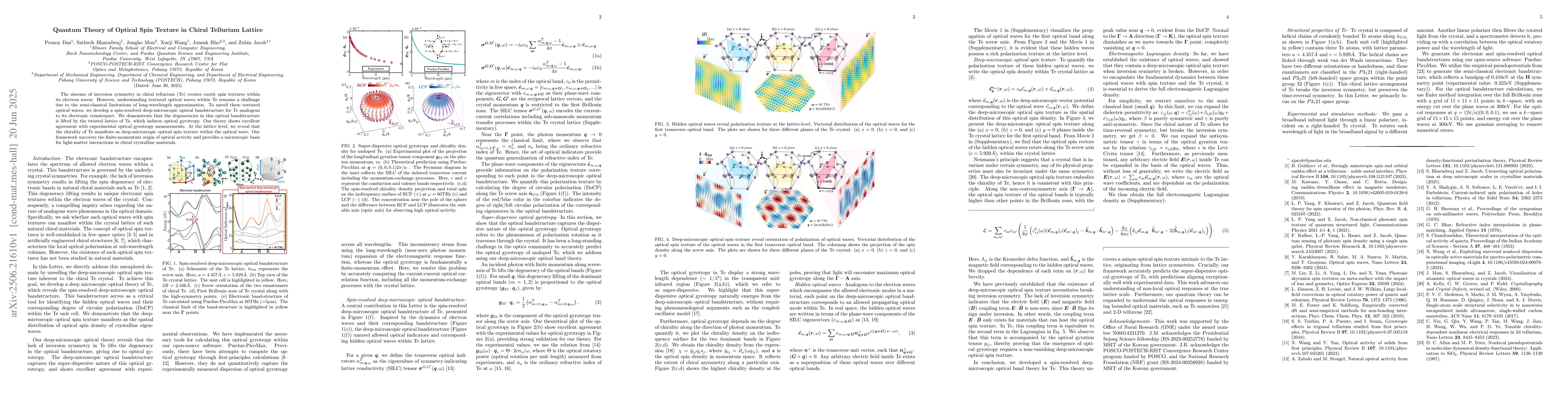 Thumbnail for Quantum Theory of Optical Spin Texture in Chiral Tellurium Lattice