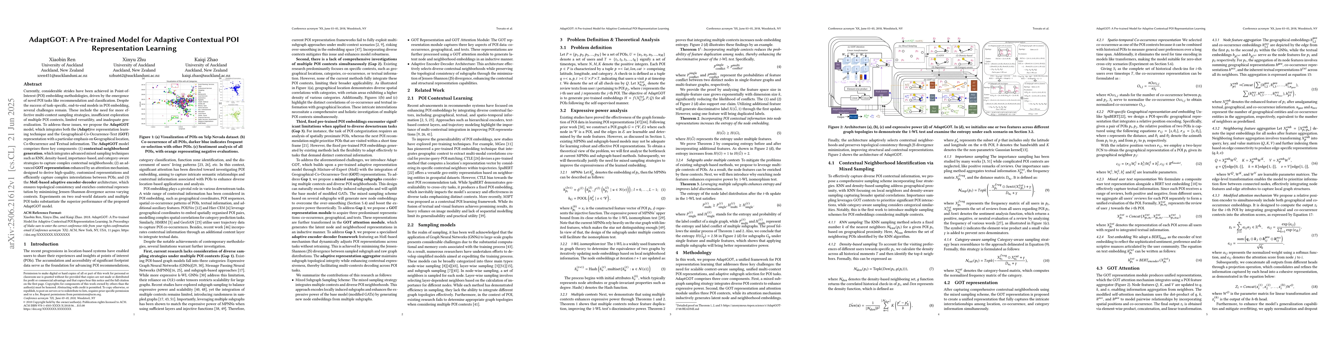 Thumbnail for AdaptGOT: A Pre-trained Model for Adaptive Contextual POI Representation
  Learning