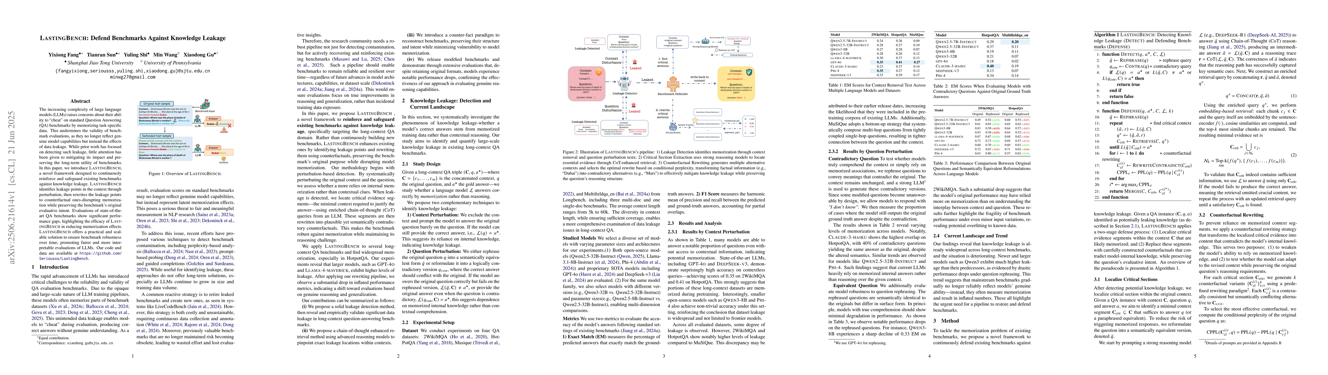 Thumbnail for LastingBench: Defend Benchmarks Against Knowledge Leakage