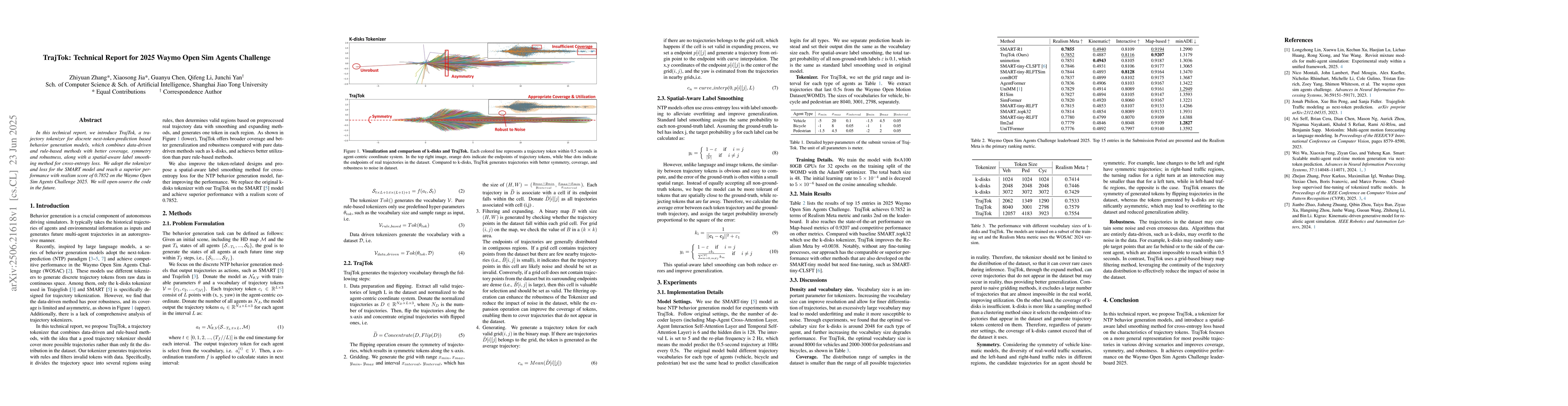 Thumbnail for TrajTok: Technical Report for 2025 Waymo Open Sim Agents Challenge