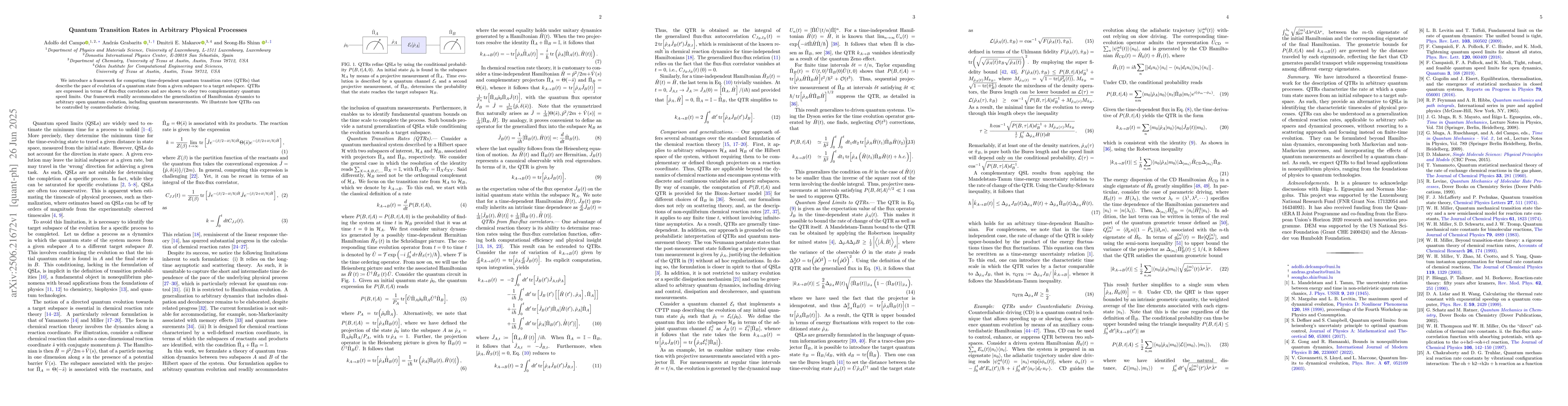 Thumbnail for Quantum Transition Rates in Arbitrary Physical Processes
