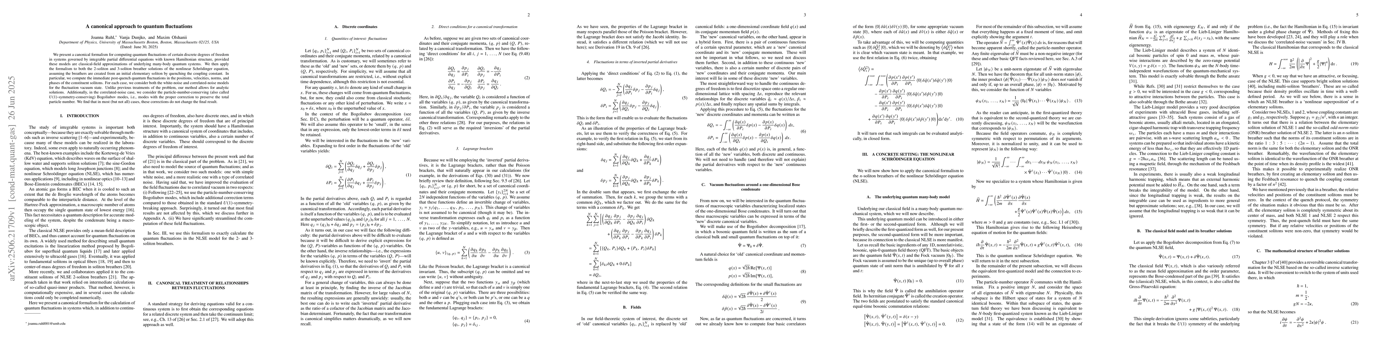 Thumbnail for A canonical approach to quantum fluctuations