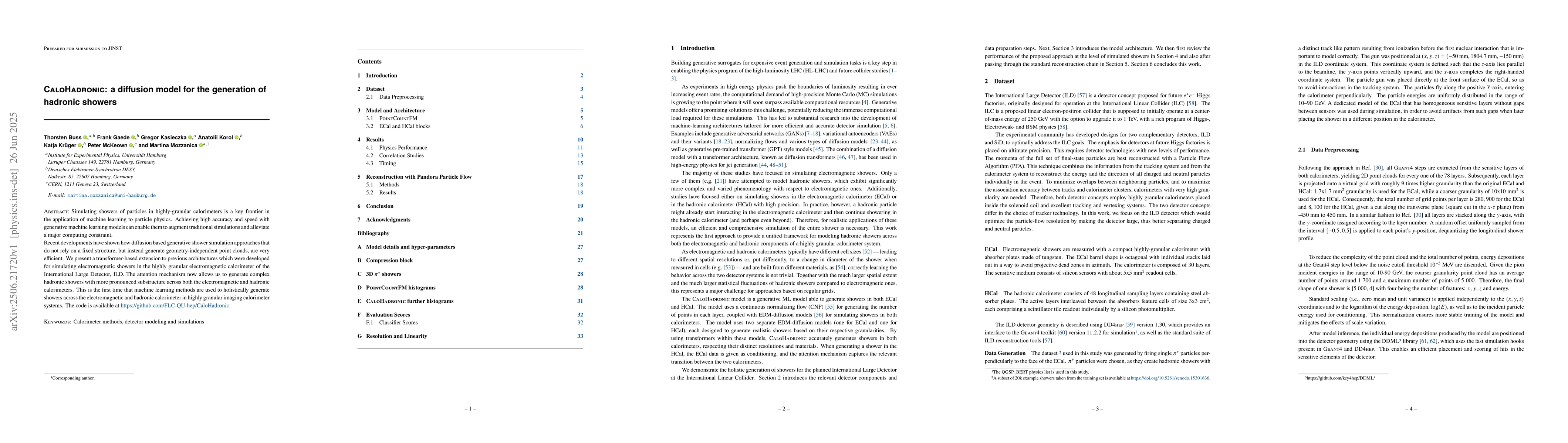 Thumbnail for CaloHadronic: a diffusion model for the generation of hadronic showers