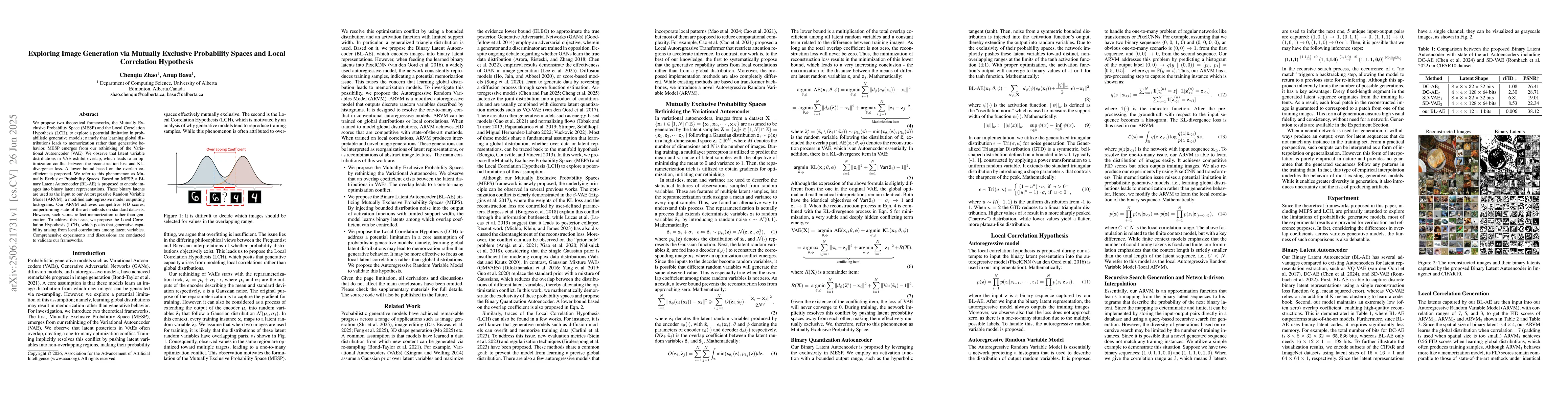 Thumbnail for Exploring Image Generation via Mutually Exclusive Probability Spaces and
  Local Correlation Hypothesis