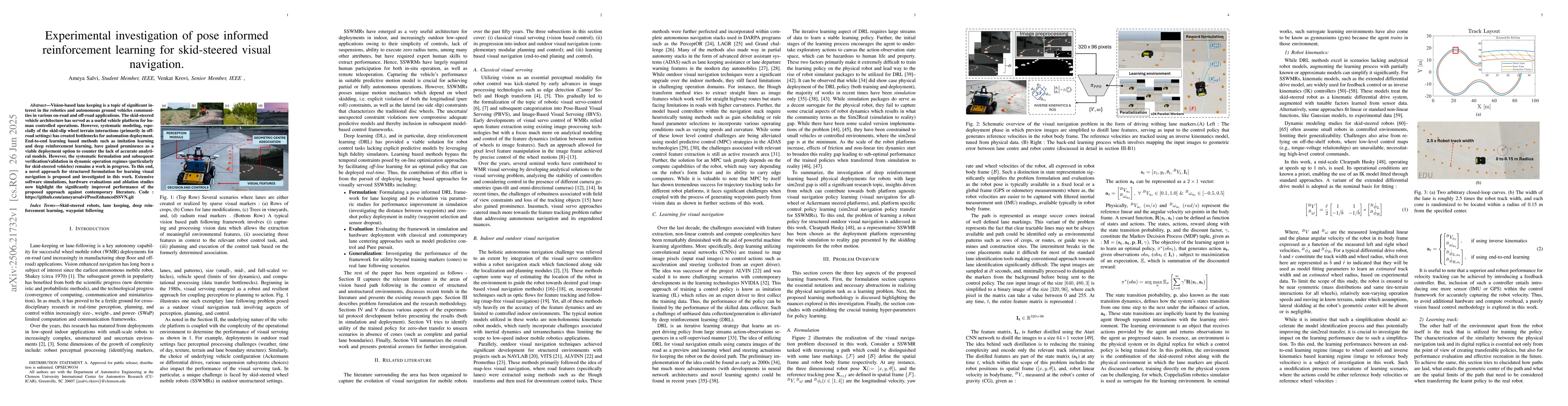 Thumbnail for Experimental investigation of pose informed reinforcement learning for
  skid-steered visual navigation