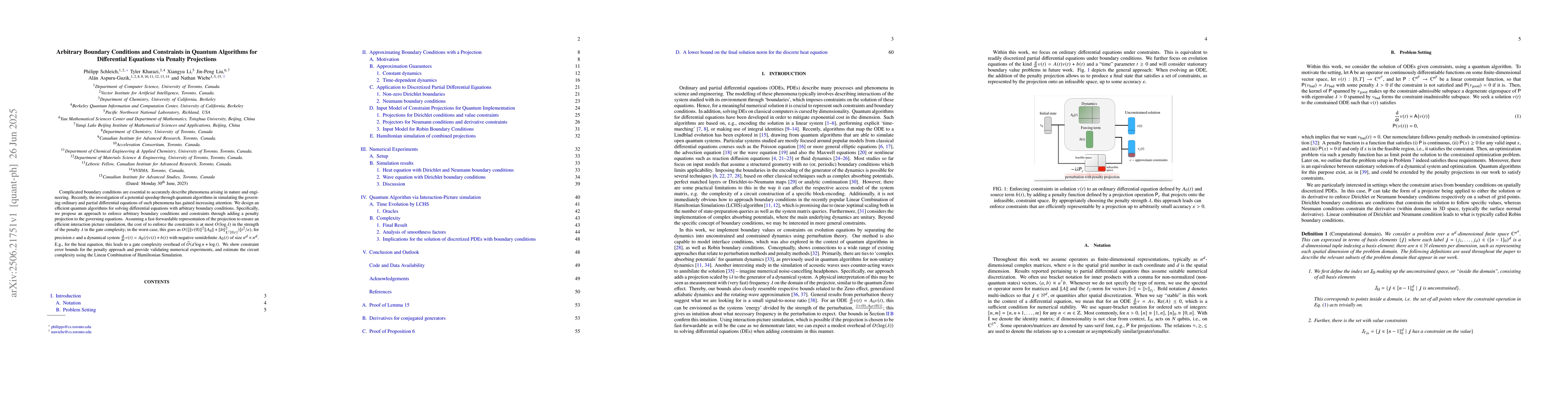 Thumbnail for Arbitrary Boundary Conditions and Constraints in Quantum Algorithms for
  Differential Equations via Penalty Projections