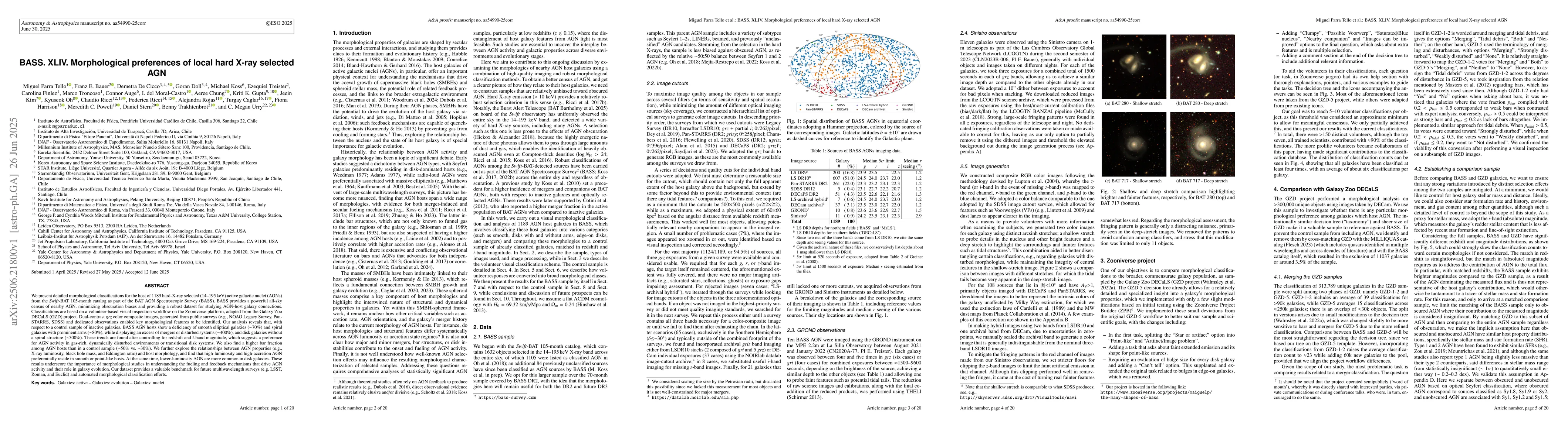 Thumbnail for BASS. XLIV. Morphological preferences of local hard X-ray selected AGN