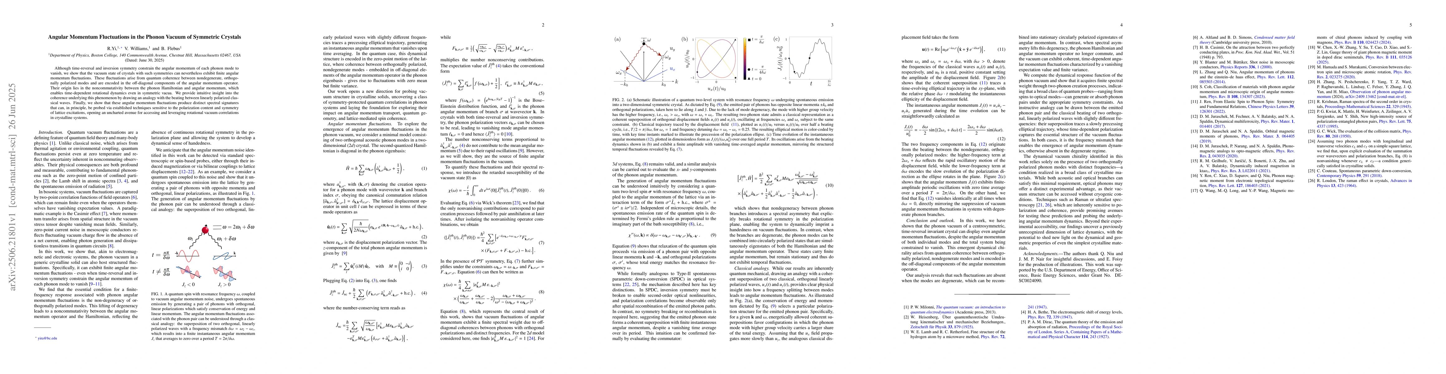 Thumbnail for Angular Momentum Fluctuations in the Phonon Vacuum of Symmetric Crystals