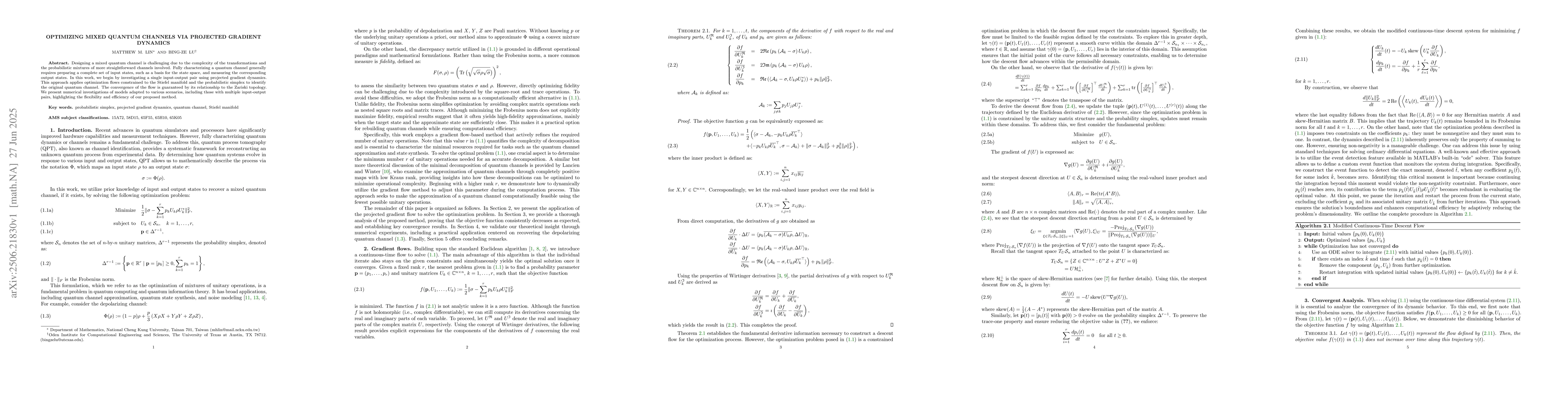 Thumbnail for Optimizing Mixed Quantum Channels via Projected Gradient Dynamics