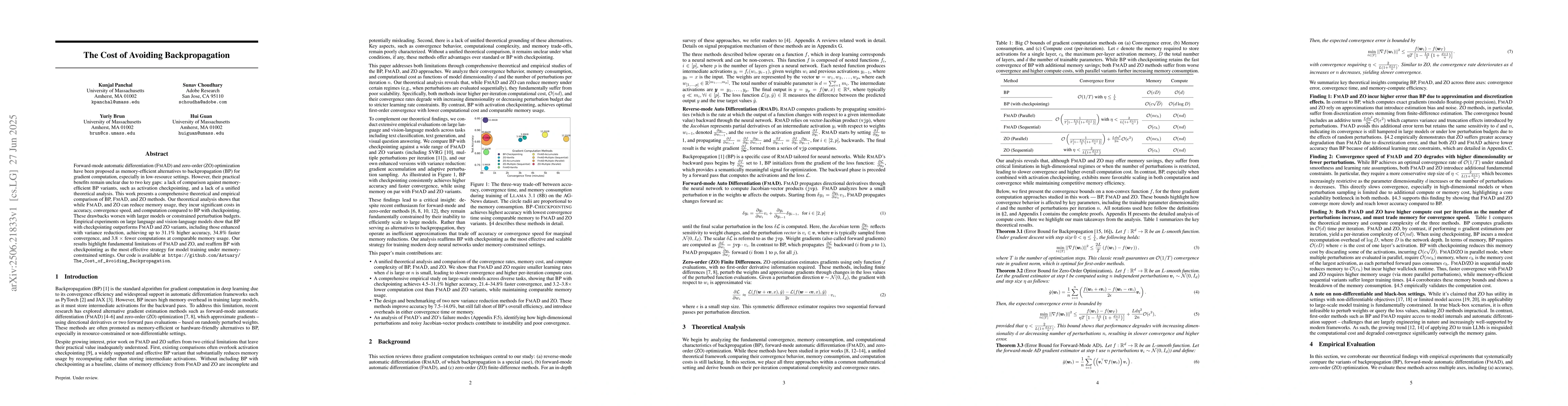 Thumbnail for The Cost of Avoiding Backpropagation