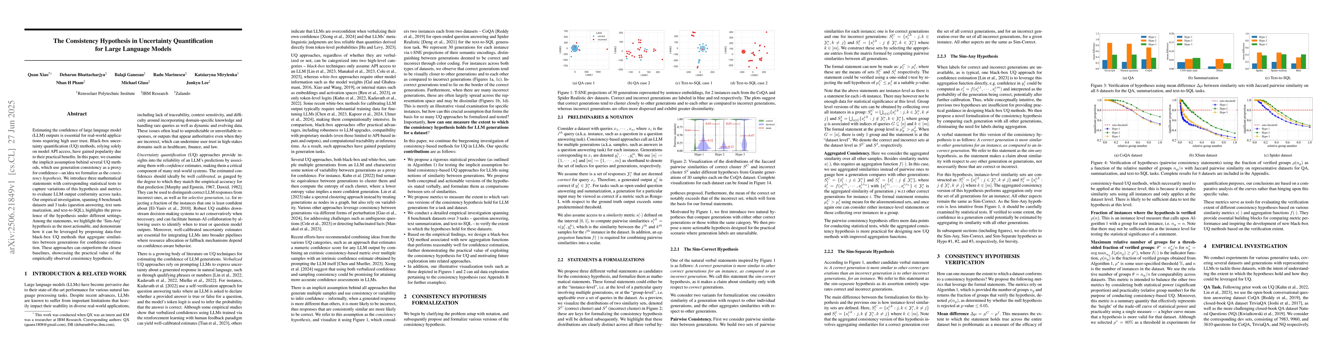 Thumbnail for The Consistency Hypothesis in Uncertainty Quantification for Large
  Language Models