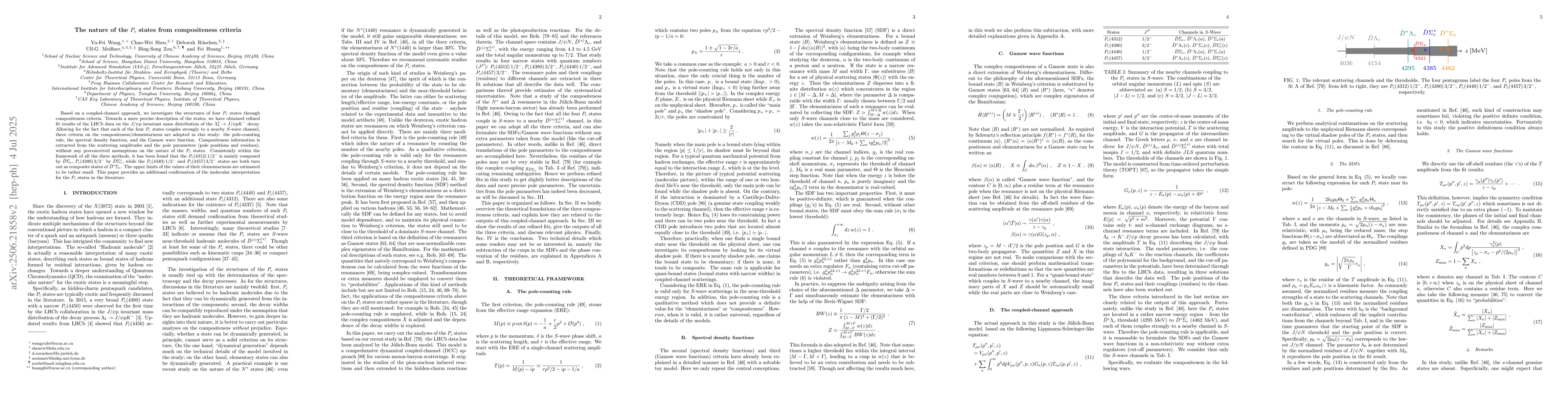 Thumbnail for The nature of the $P_c$ states from compositeness criteria
