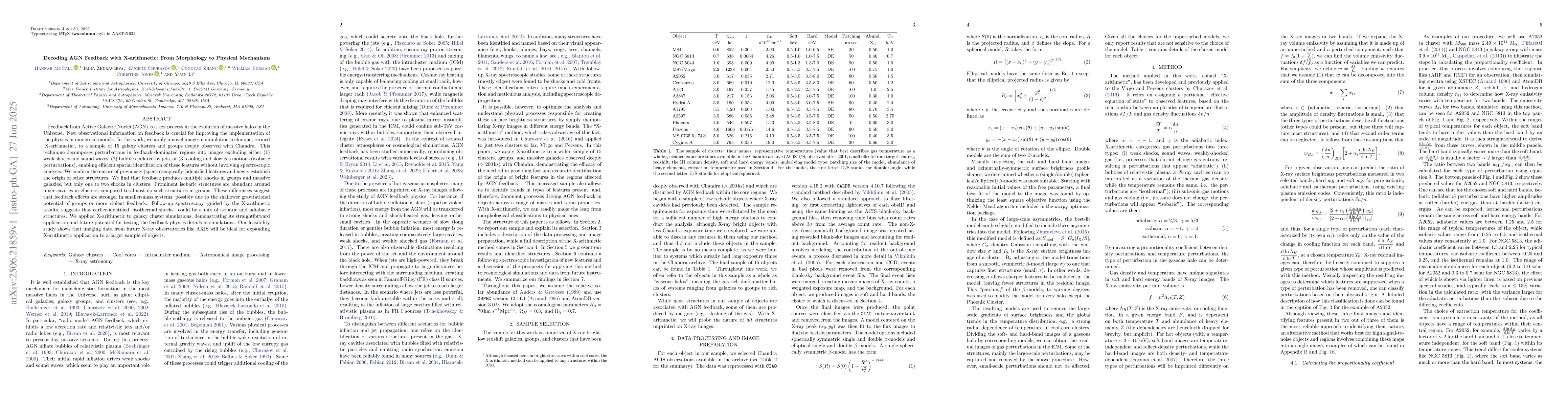Thumbnail for Decoding AGN Feedback with X-arithmetic: From Morphology to Physical
  Mechanisms
