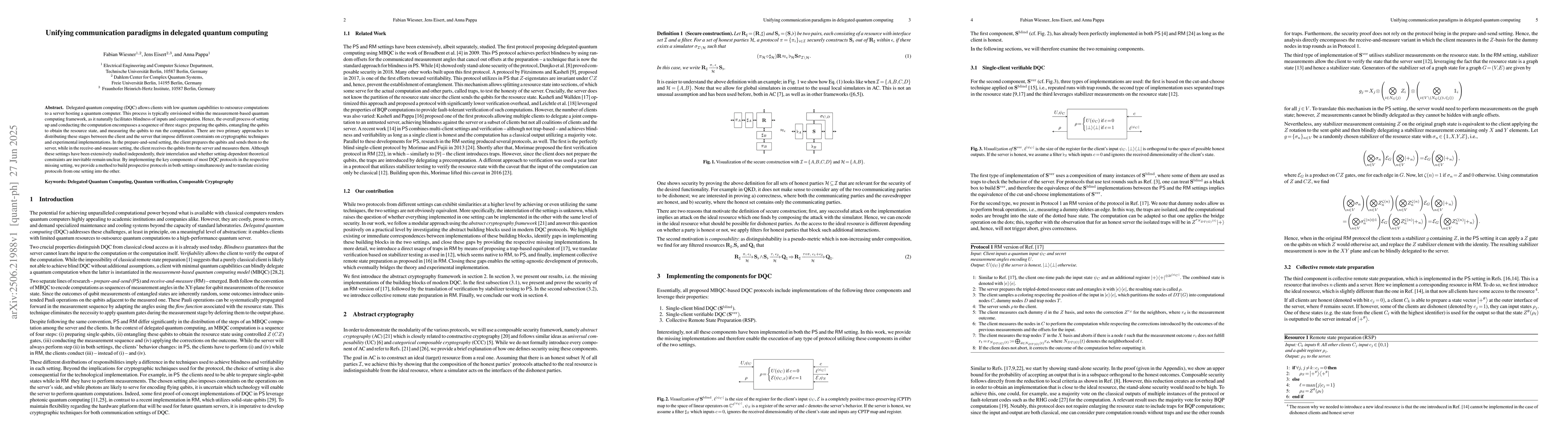Thumbnail for Unifying communication paradigms in delegated quantum computing
