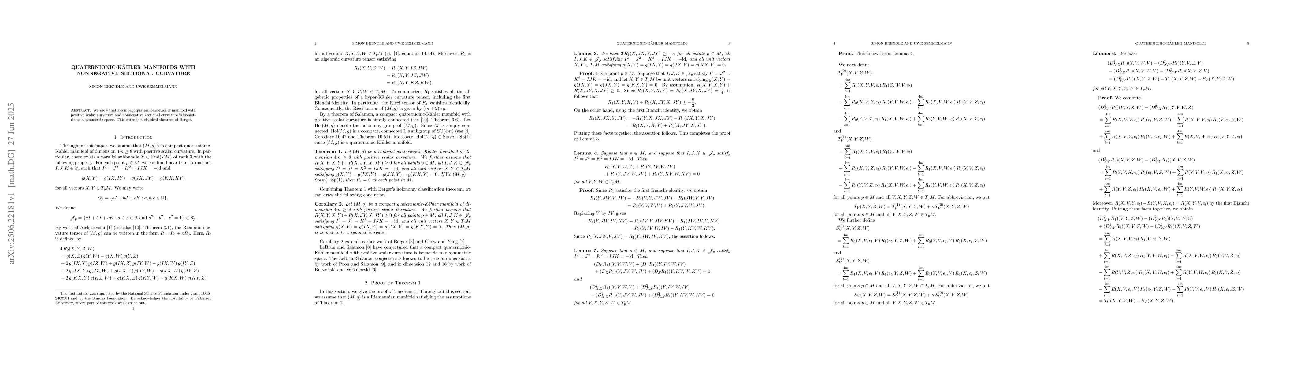 Thumbnail for Quaternionic-Kähler manifolds with nonnegative sectional curvature