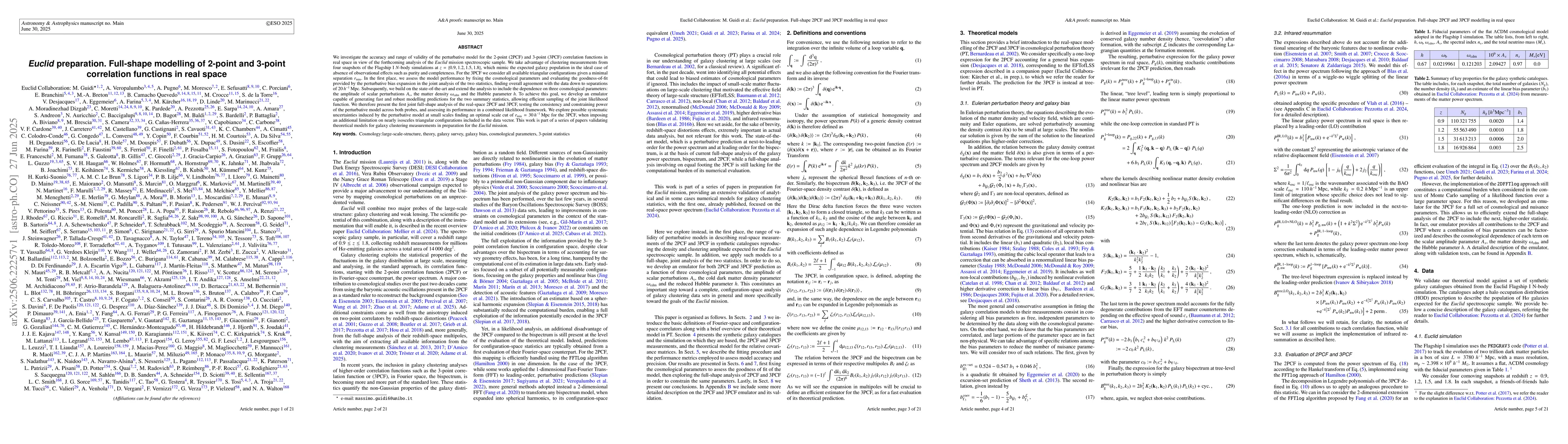 Thumbnail for Euclid preparation. Full-shape modelling of 2-point and 3-point
  correlation functions in real space