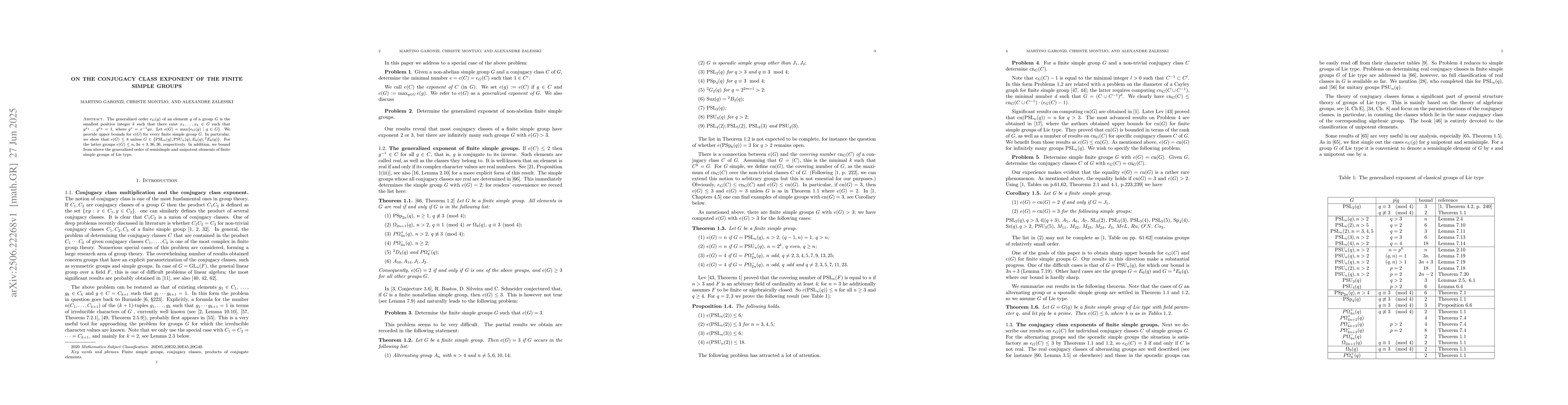 Thumbnail for On the conjugacy class exponent of the finite simple groups