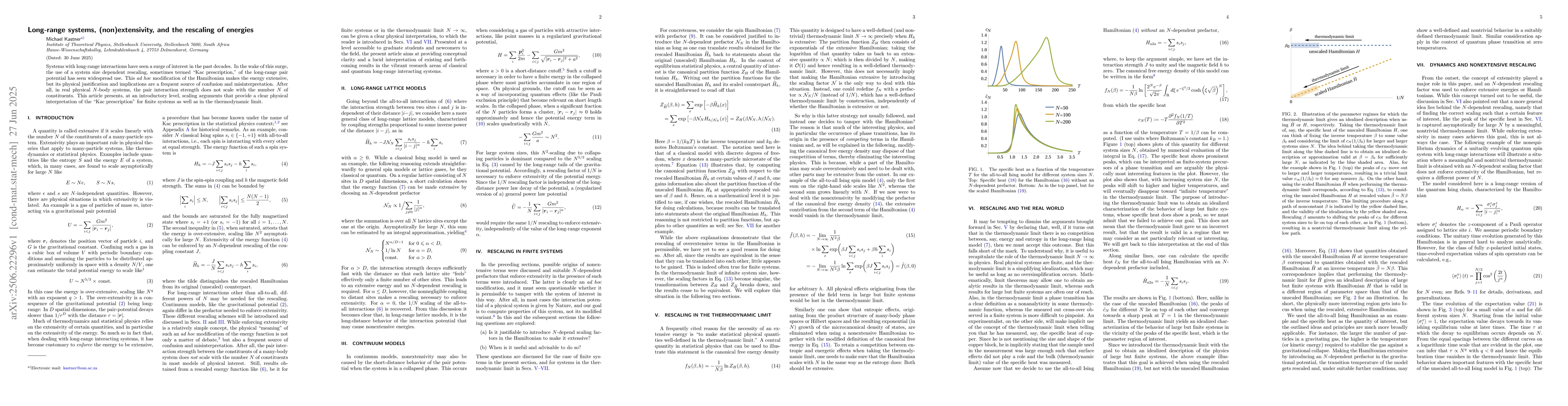 Thumbnail for Long-range systems, (non)extensivity, and the rescaling of energies