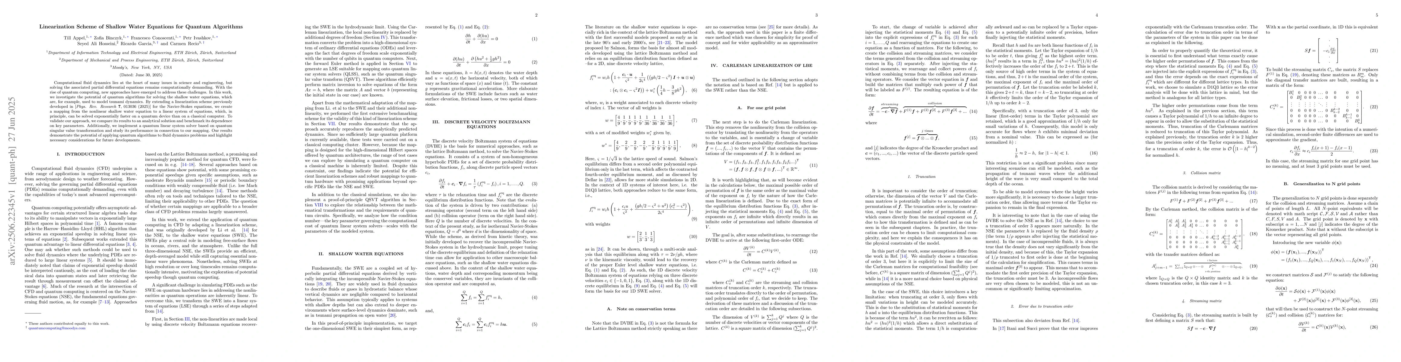 Thumbnail for Linearization Scheme of Shallow Water Equations for Quantum Algorithms