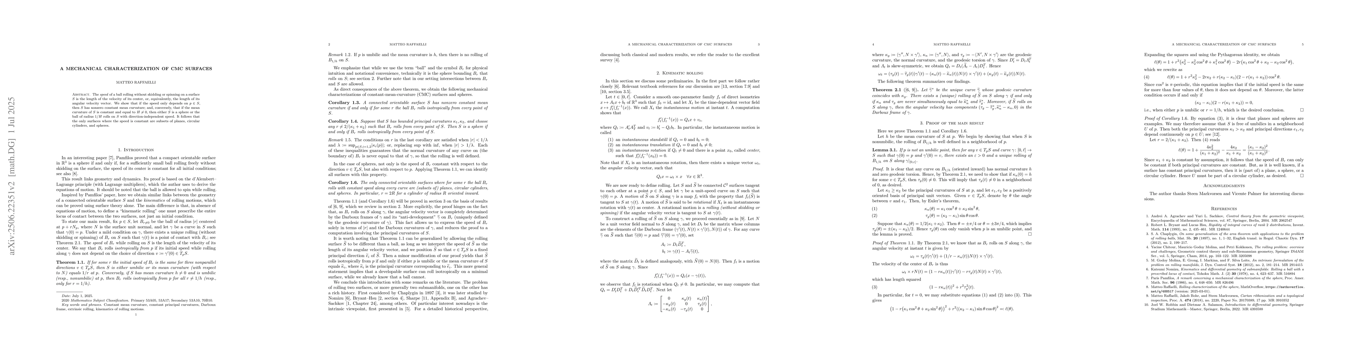 Thumbnail for A mechanical characterization of CMC surfaces